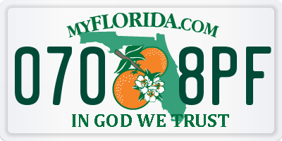 FL license plate 0708PF