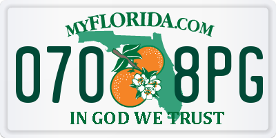 FL license plate 0708PG