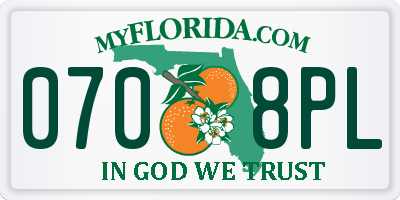 FL license plate 0708PL