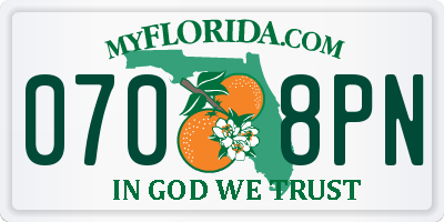 FL license plate 0708PN