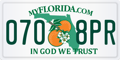 FL license plate 0708PR