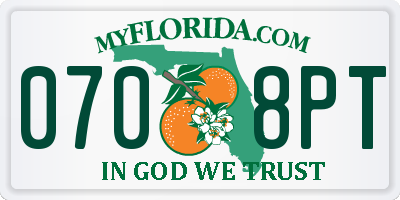 FL license plate 0708PT