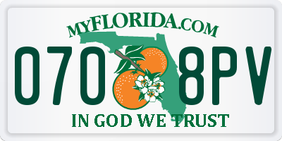 FL license plate 0708PV