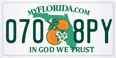 FL license plate 0708PY