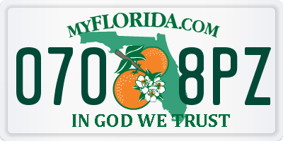 FL license plate 0708PZ