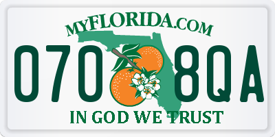 FL license plate 0708QA