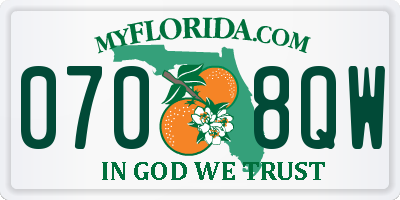 FL license plate 0708QW