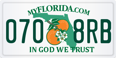 FL license plate 0708RB