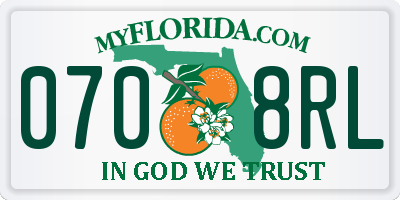 FL license plate 0708RL