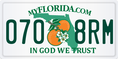 FL license plate 0708RM