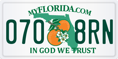 FL license plate 0708RN