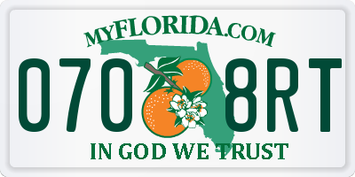 FL license plate 0708RT