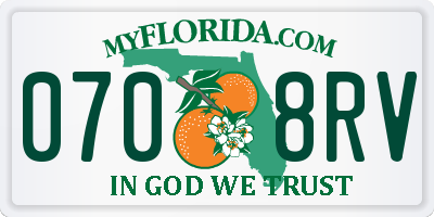 FL license plate 0708RV