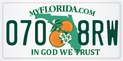 FL license plate 0708RW