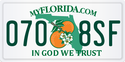 FL license plate 0708SF