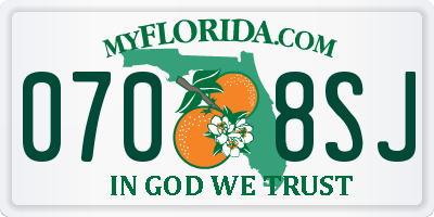FL license plate 0708SJ