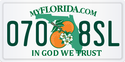 FL license plate 0708SL
