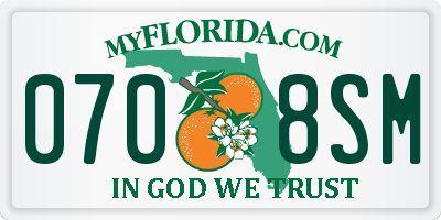 FL license plate 0708SM