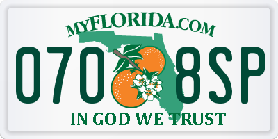 FL license plate 0708SP