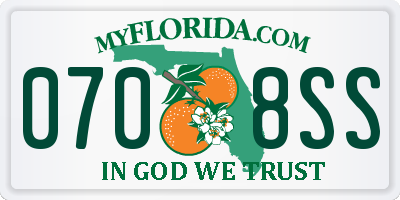 FL license plate 0708SS