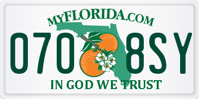 FL license plate 0708SY