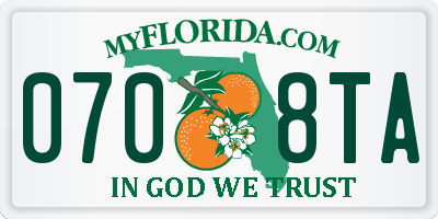 FL license plate 0708TA