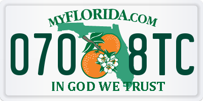 FL license plate 0708TC