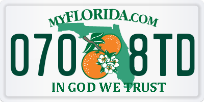 FL license plate 0708TD