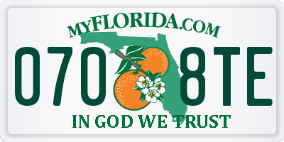 FL license plate 0708TE