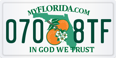 FL license plate 0708TF