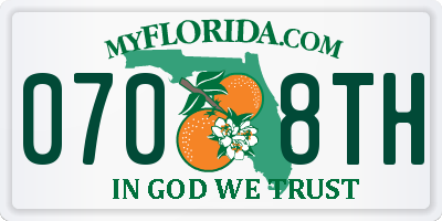 FL license plate 0708TH