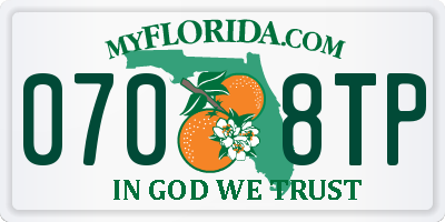 FL license plate 0708TP