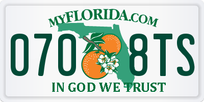 FL license plate 0708TS
