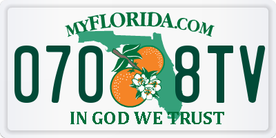 FL license plate 0708TV