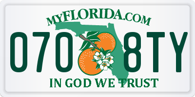 FL license plate 0708TY
