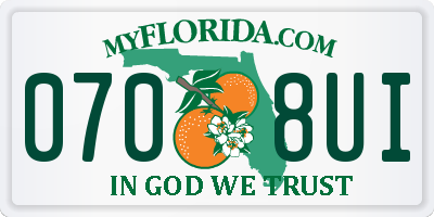FL license plate 0708UI