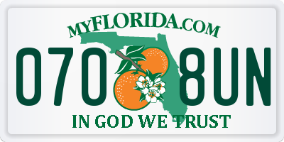 FL license plate 0708UN