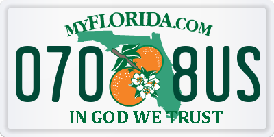 FL license plate 0708US