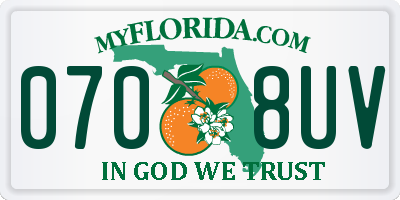 FL license plate 0708UV