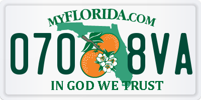 FL license plate 0708VA