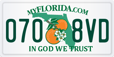 FL license plate 0708VD