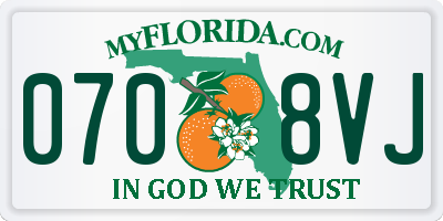 FL license plate 0708VJ