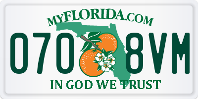 FL license plate 0708VM