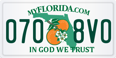 FL license plate 0708VO