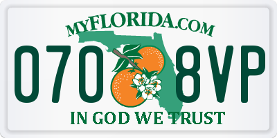 FL license plate 0708VP