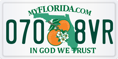 FL license plate 0708VR