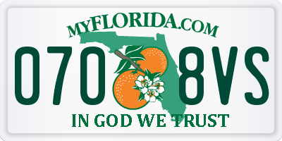 FL license plate 0708VS
