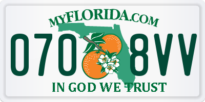 FL license plate 0708VV