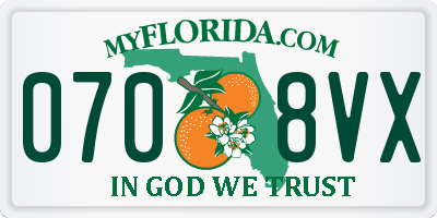 FL license plate 0708VX