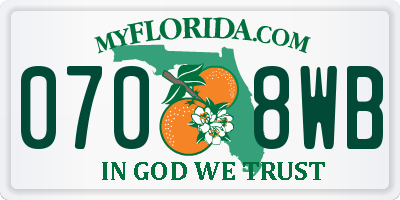 FL license plate 0708WB